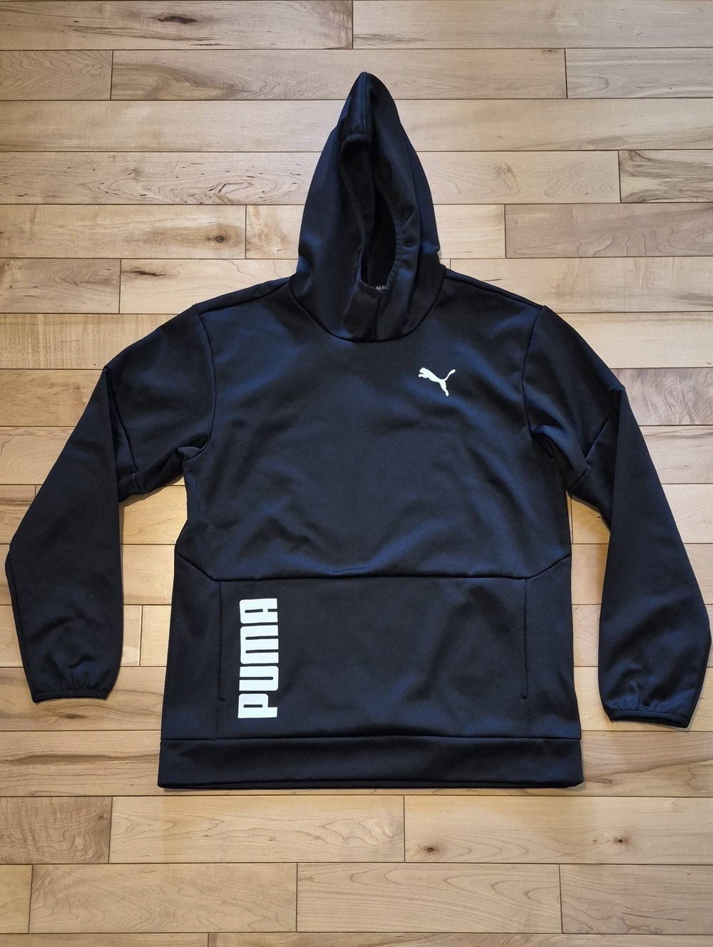 Puma Women's Size Medium Black Pullover Hoodie with White Logo
